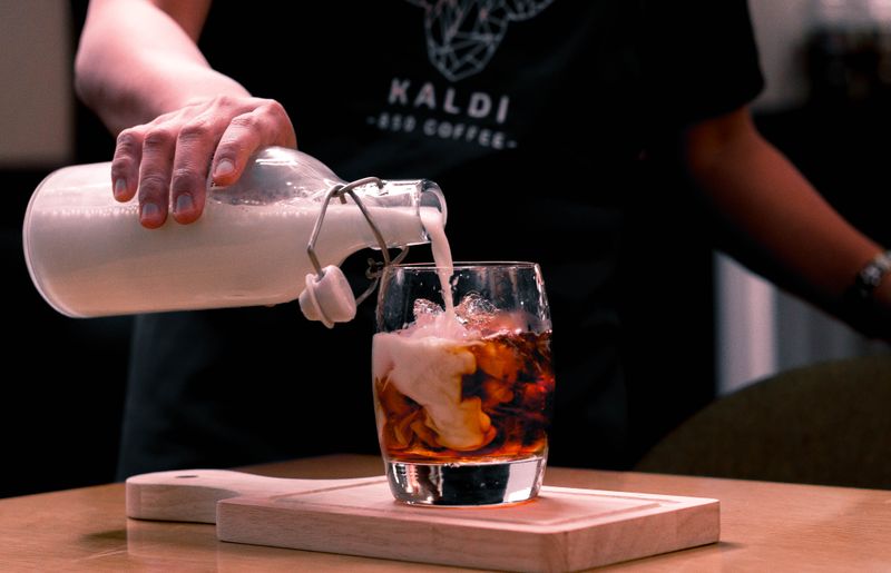 iced craft coffee with cream